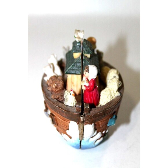 Noahs Ark Ceramic Hinged Opens Up Surprise Animals Inside Christmas Christian 3" - Picture 6 of 10